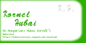 kornel hubai business card